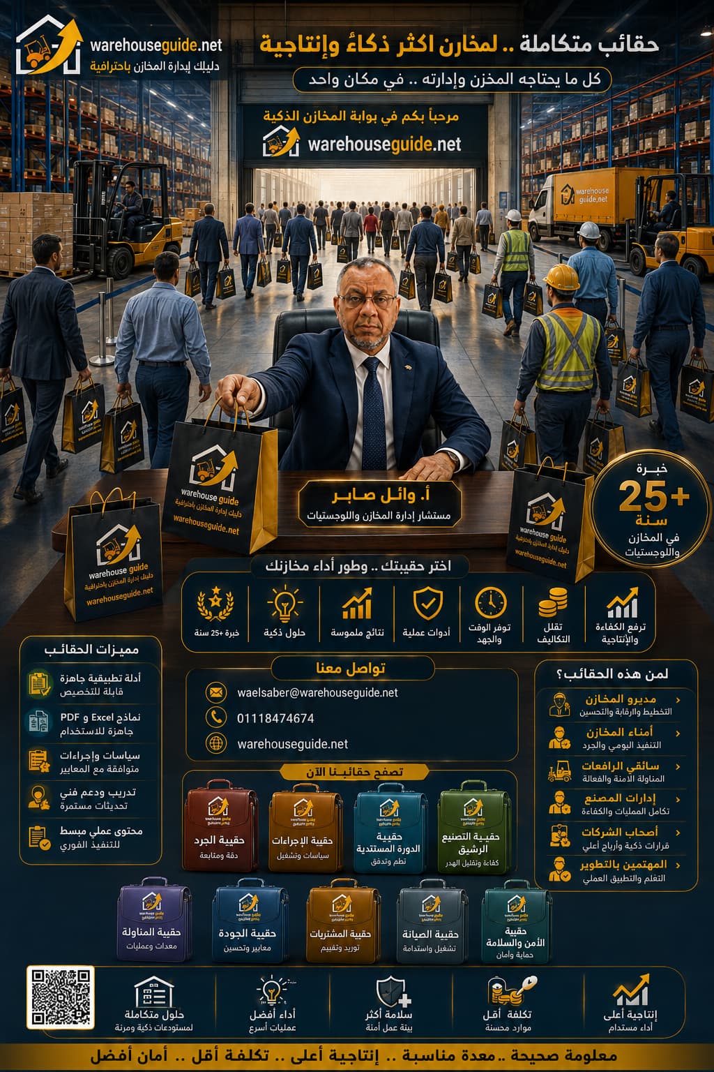 حقائب إدارة المخازن والمصانع | أدوات ونماذج احترافية